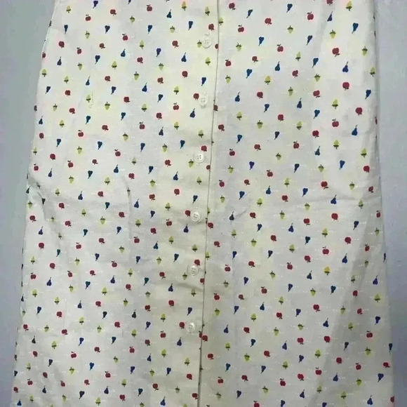 Vintage Madison Button Down Fruit Pencil Skirt Size 8 - Picture 3 of 6